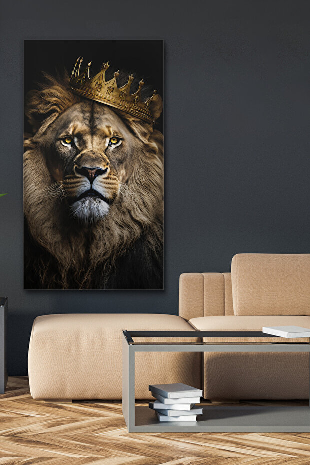 Aslan Kral Tek Parça Kanvas - Canvas Tablo - 1