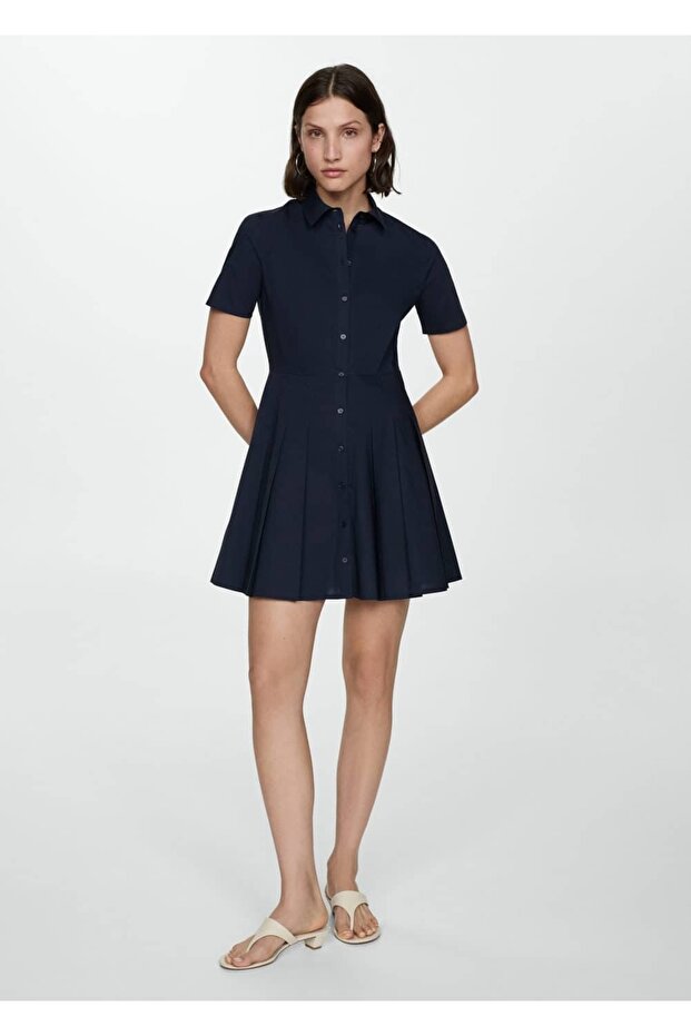 Pilili gömlek elbise - 2