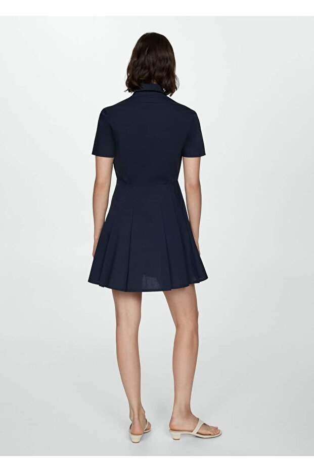 Pilili gömlek elbise - 4