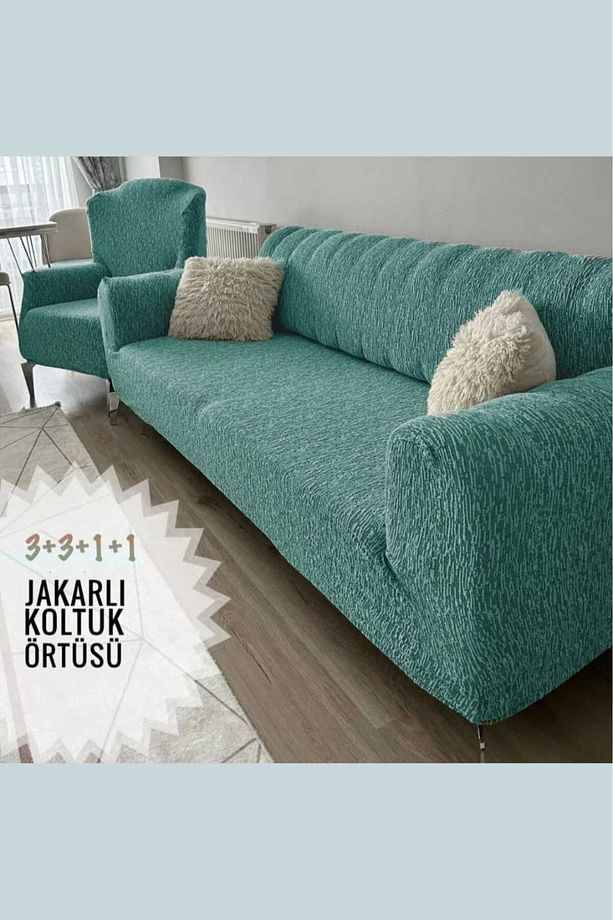 Koltuk Örtüsü Kanepe Çekyat Örtüsü Çubuk Desen Esnekli Eteksiz 3 3 1 1 Takım Için - 1