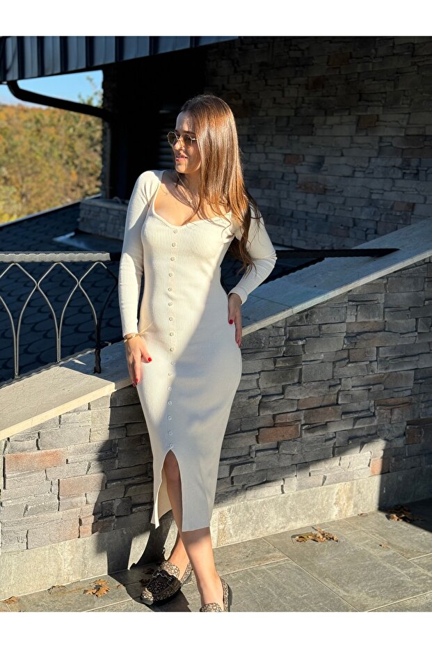 Triko Kalem Elbise - 2