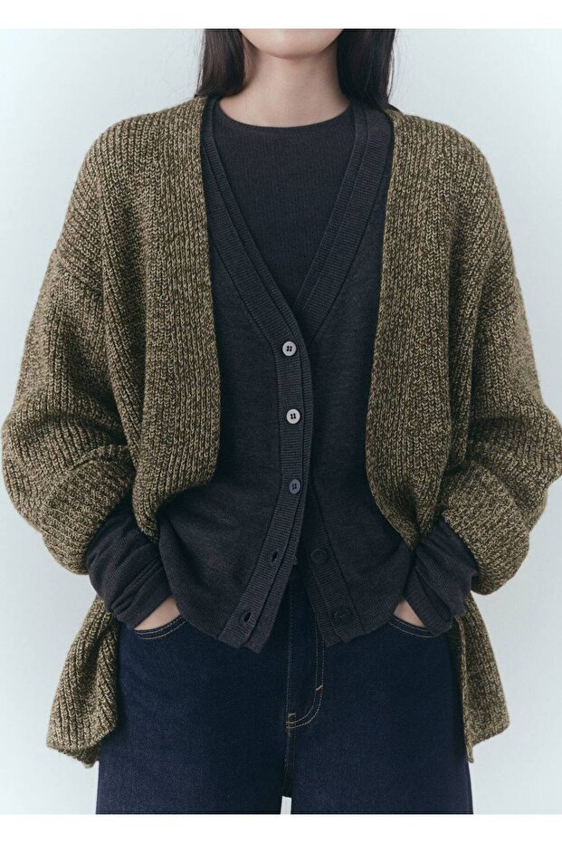 Oversize Triko Hırka - 1