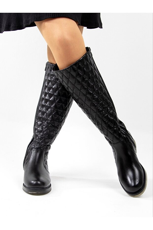 Kapitone Hakiki Deri Çizme - 5