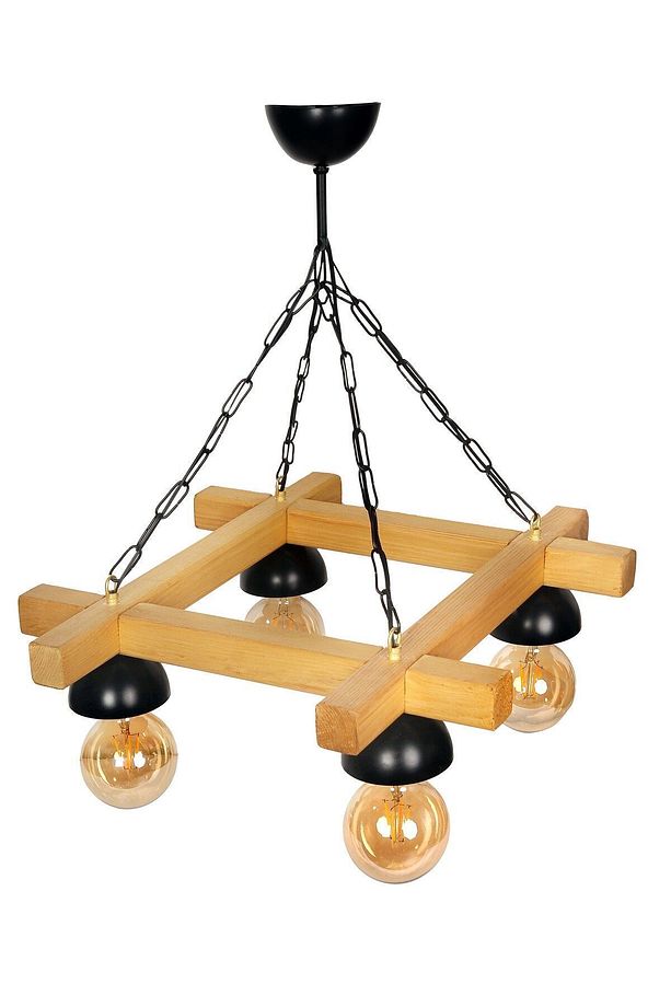 Ahşap Rustik Avize 4'lü - 1