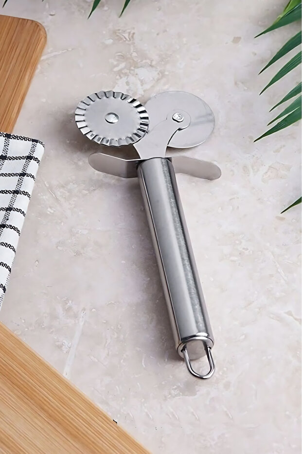 Steel Double Head Pizza Ravioli Dough Cutter Cutting Knife 18 Cm