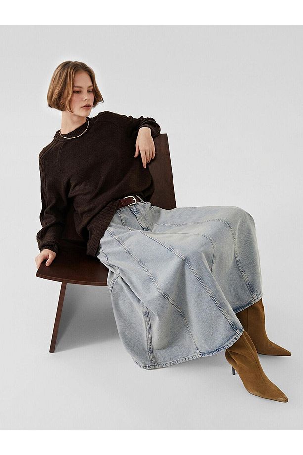 LCW Modest Bisiklet Yaka Kadın Triko Tunik - 5