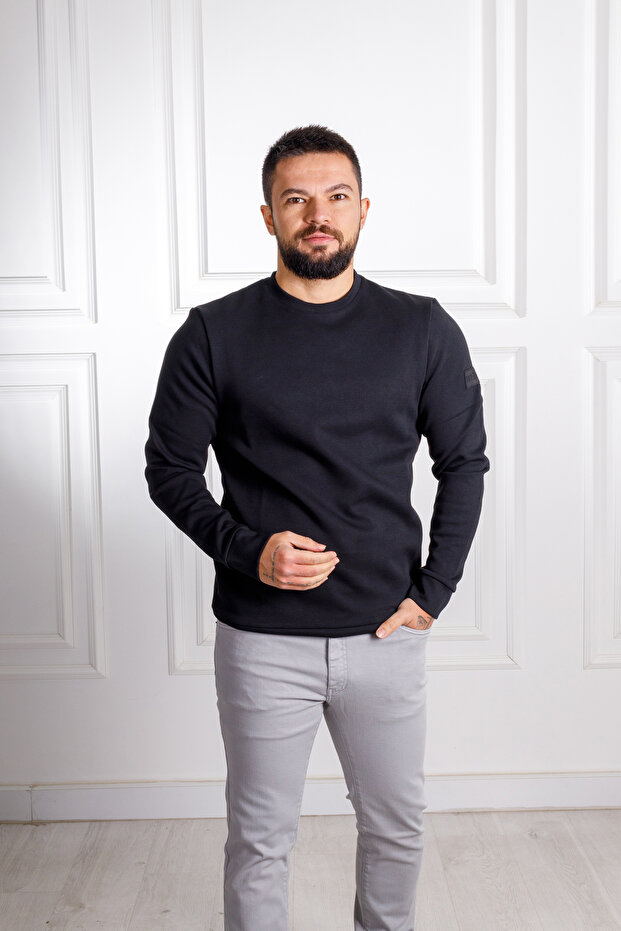 İnterview Sarar 0 Yaka Siyah Sweatshirt - 4