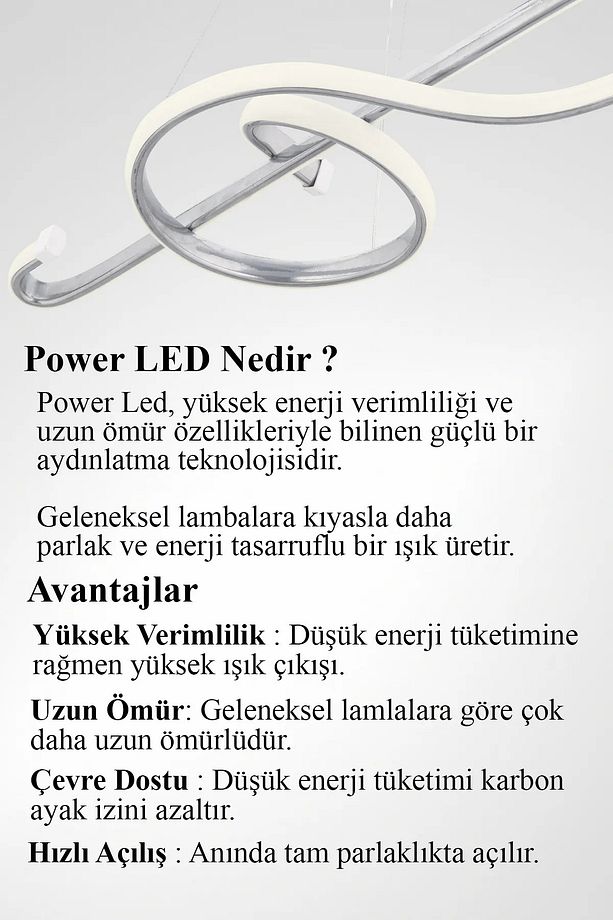 Melodiya Model Modern Luxury Led Salon Mutfak Çocuk Oturma Odası Avize KROM Sarkıt Avize - 2