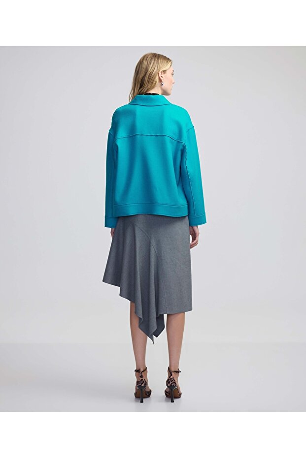 Geniş cepli gömlek ceket - 6