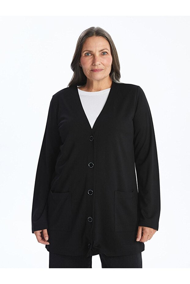 LCW Grace V Yaka Kadın Hırka - 1