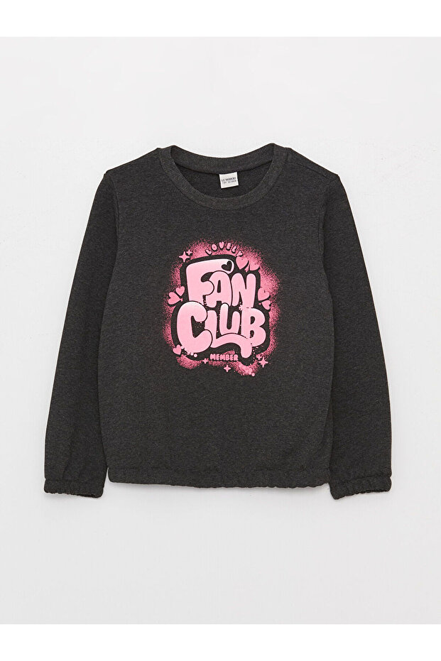Crew Neck Printed Long Sleeve Girls Sweatshirt (W3)