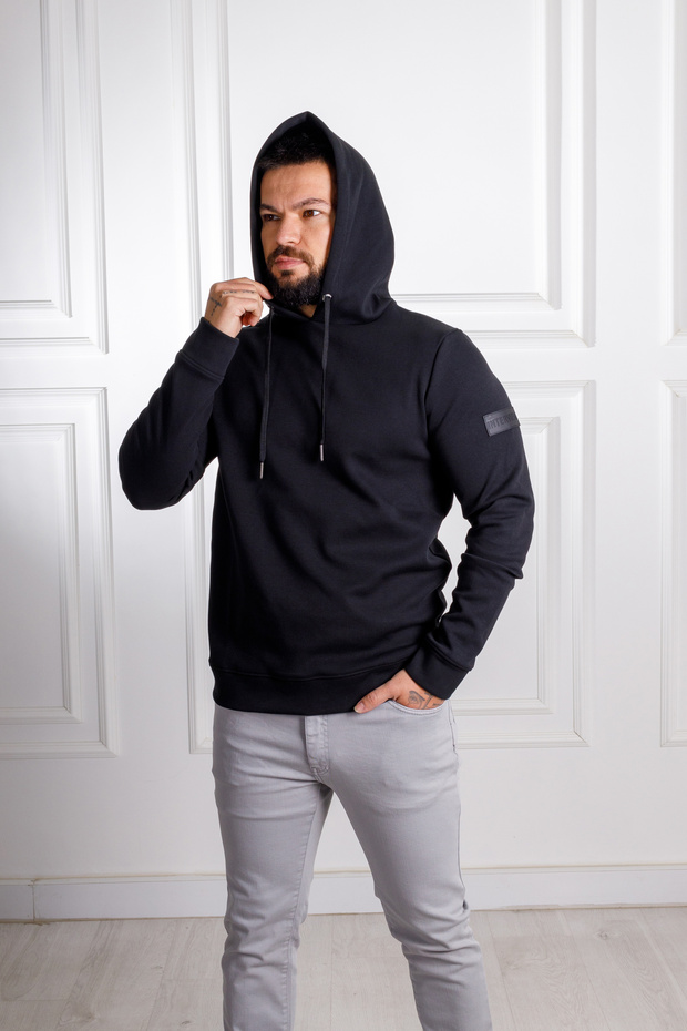 İnterview Sarar Kapüşonlu Siyah Sweatshirt - 1