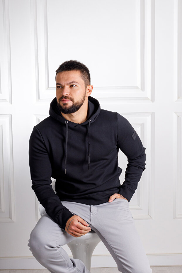 İnterview Sarar Kapüşonlu Siyah Sweatshirt - 6