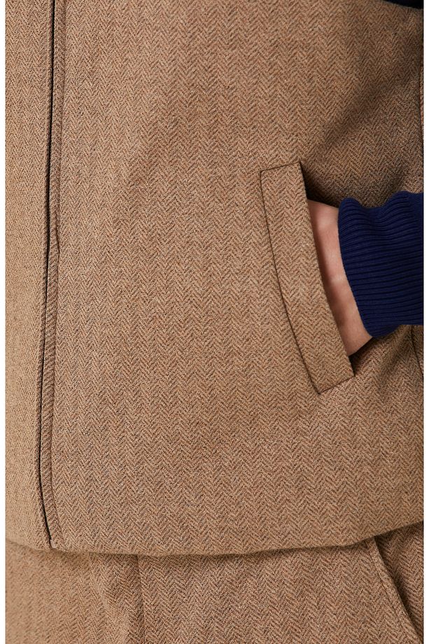 Camel Kaşmir Karışımlı Causal Yelek - 7