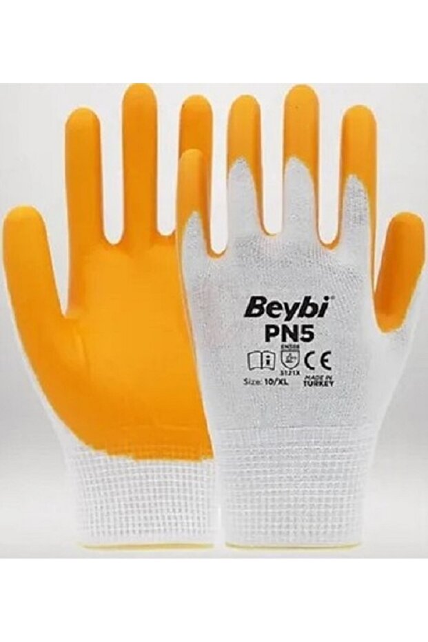 BEYBİ Pn5 Polyester Örme Nitril İş Eldiveni - 4