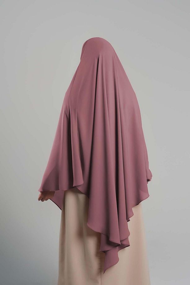 Gül Kurusu Pratik Hazır Geçmeli Tesettür Eşarp Krep Bağcıklı Sufle Hijab 2313_18 - 4