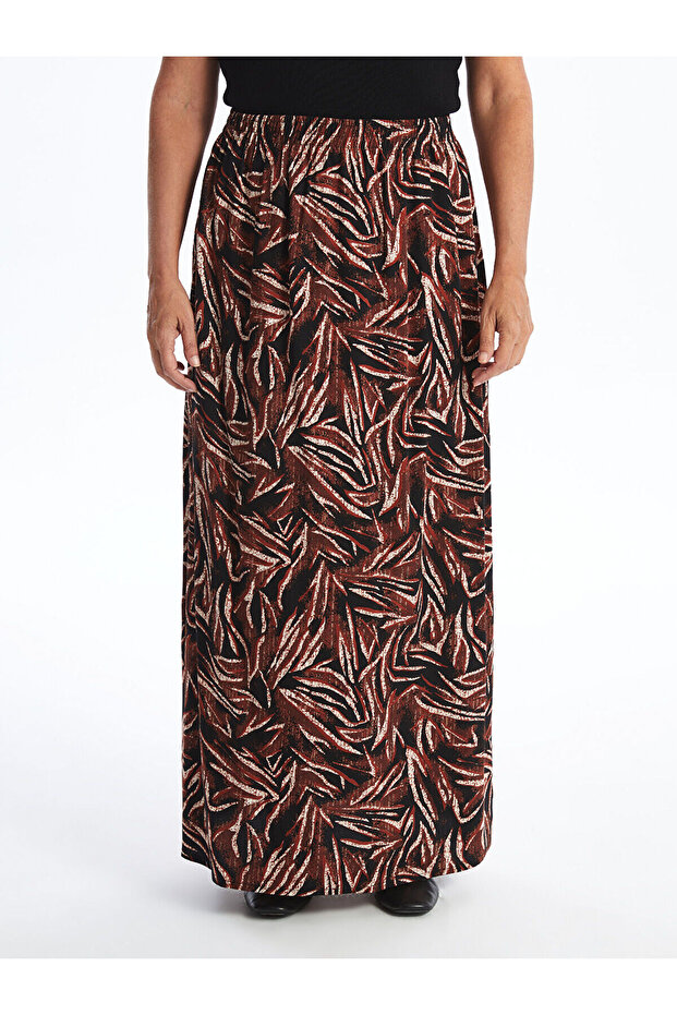 Lcwk Beli Lastikli Desenli Kadın Etek - 2