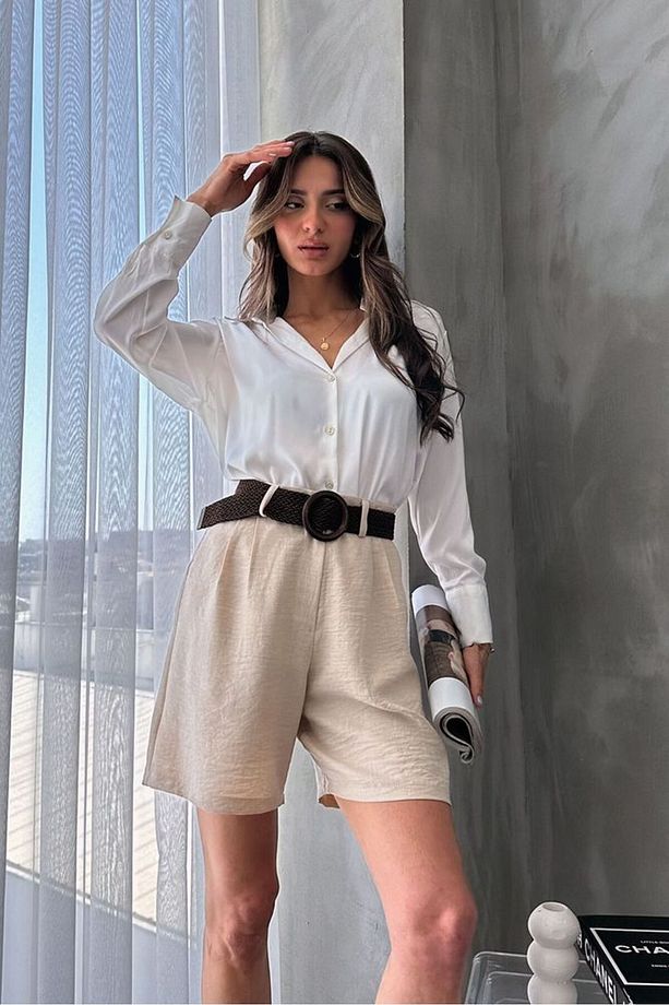 Taş Kemerli Toptan Şort - 1