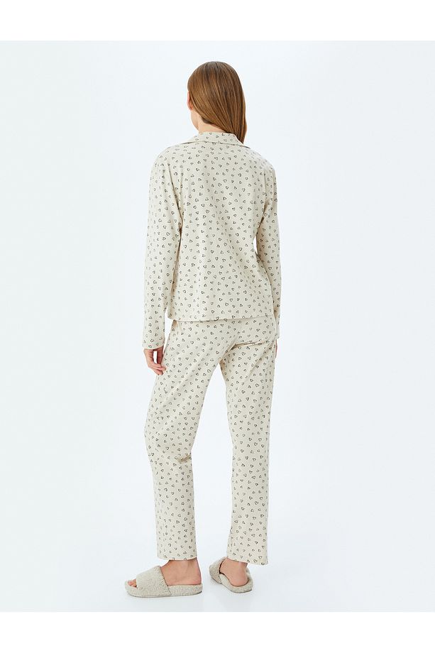 Kalpli Gömlek Yaka Pijama Takımı - 4