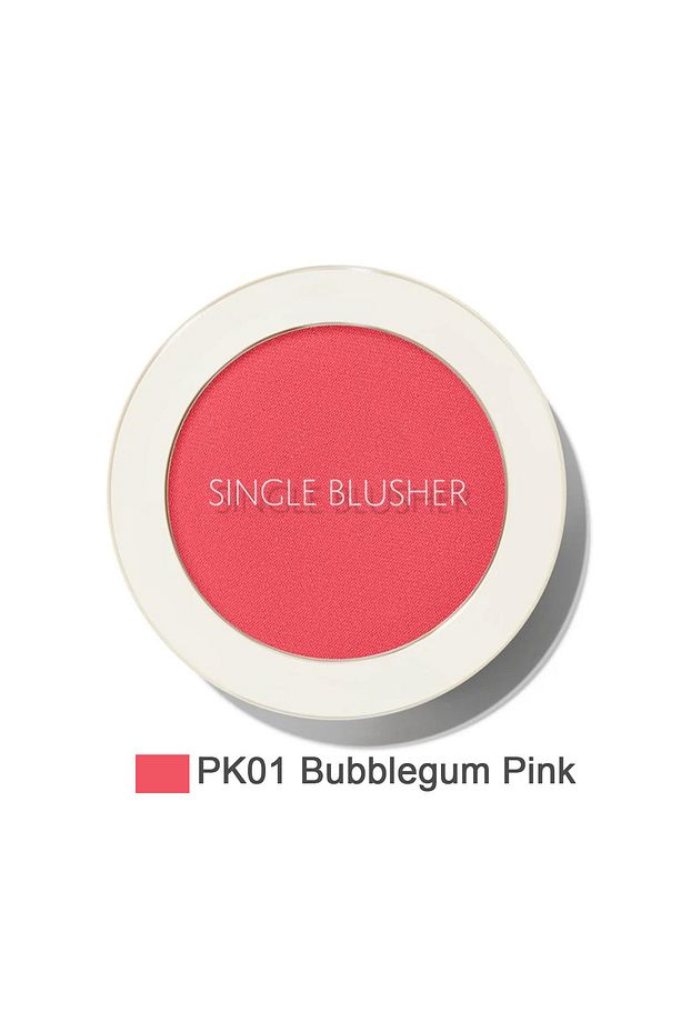 Sebum Kontrolü Sağlayan Tekli Toz Allık - Saemmul Single Blusher - Bubblegum Pink (VİONİNE) - 1