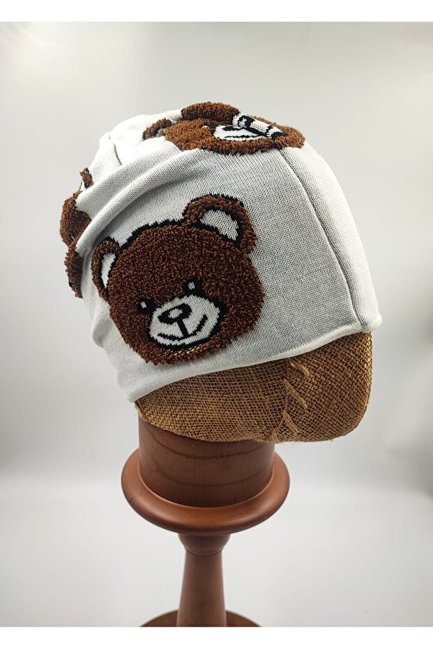 قبعة طويلة بنقشة الدب - 1
