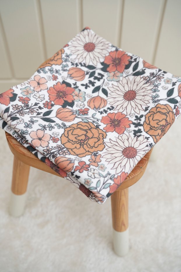 Printed Muslin Fabric |   Vintage Floral