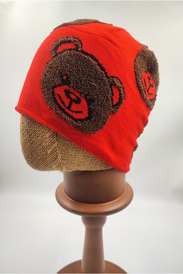 Beretă lungă cu model de urs - 3