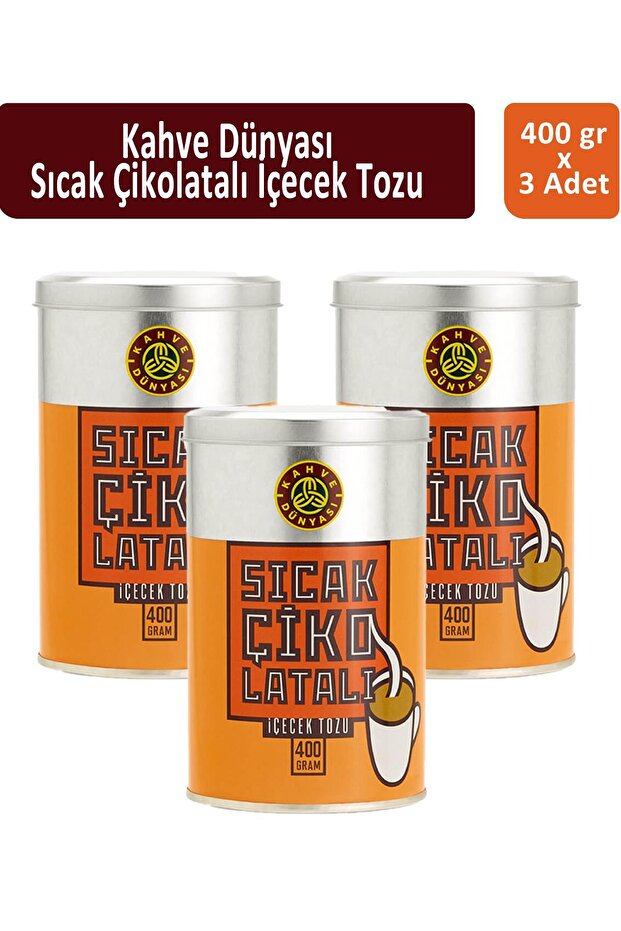 Kahve Dünyası Teneke Sıcak Çikolata 400 gr x 3 Adet - 1