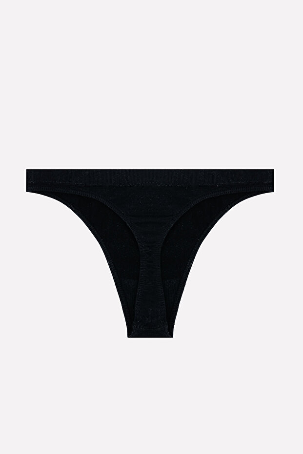 Siyah Seamless Mini String Brief - 2
