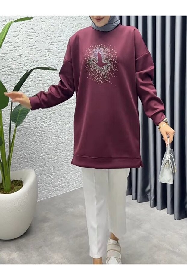 Scuba Bird Embroidered Long Sweatshirt