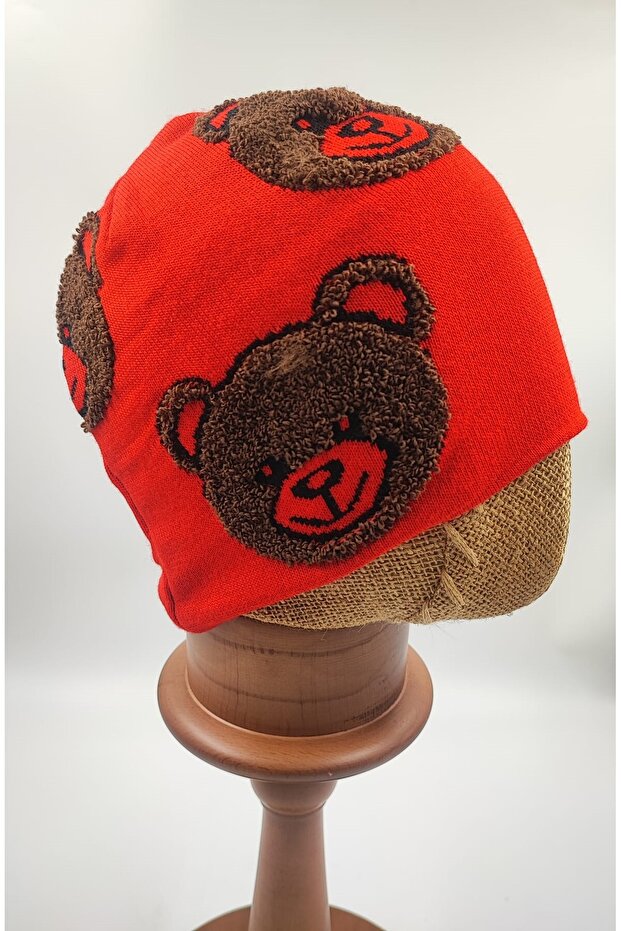 Beretă lungă cu model de urs - 2