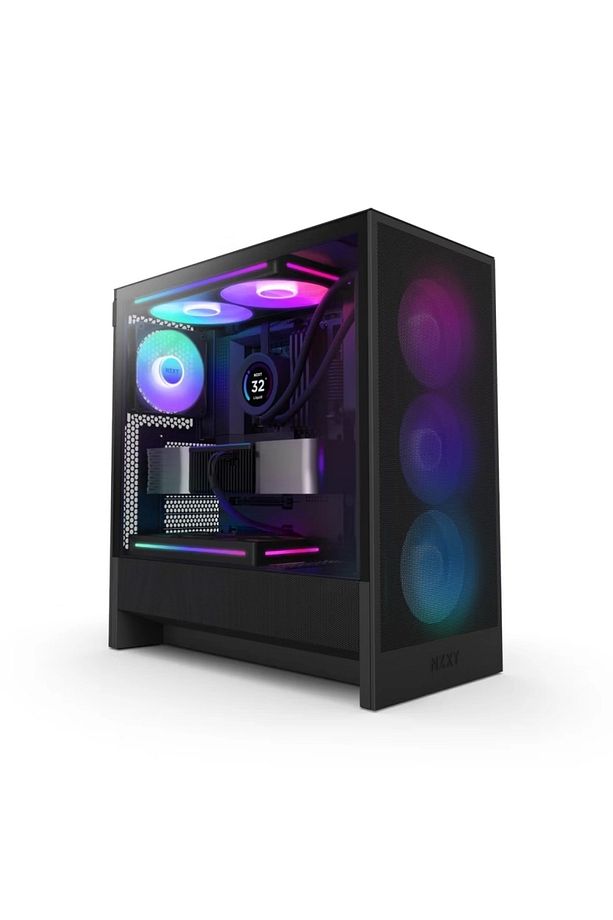 H5 Flow (2024) Siyah Rgb Temperli Cam Usb 3.2 Atx Mid Tower Kasa - 1