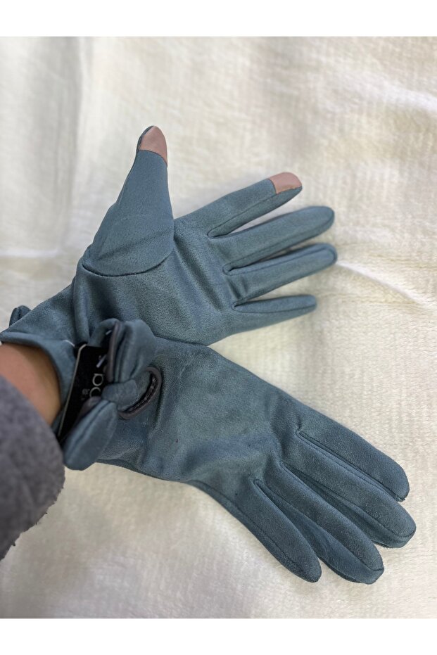 Kadın nubuk dokunmatik eldiven - 3