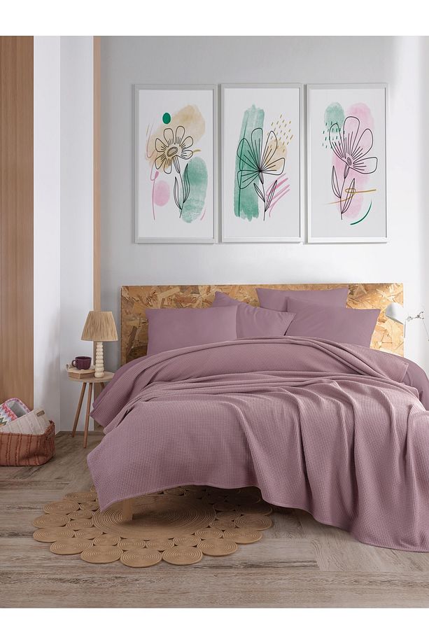 Ecocel Pike Örtü Battal King 240x230cm Karde Mürdüm - 3