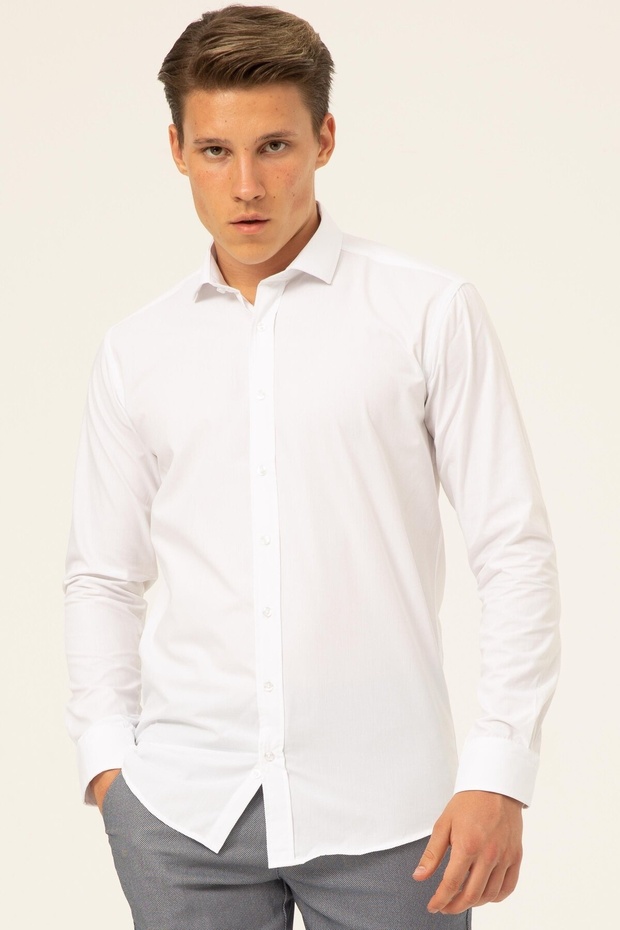 Men's Wonder Slim Long Shirt Gm1007100631 White