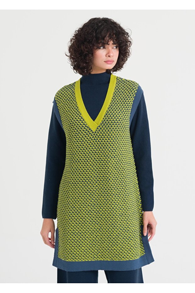 1010 V Yaka Triko Süeter - 5