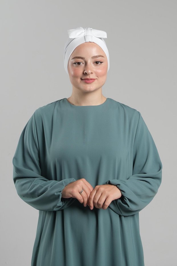 Cream Practical Ready-To-Wear Bowknot Bonnet Sandy Double-Sided Crossed 3007B_40