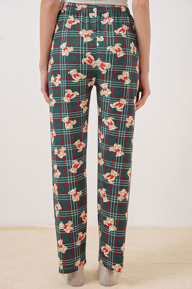 4323 Desenli Pijama Altı - Zümrüt Yeşili - 6