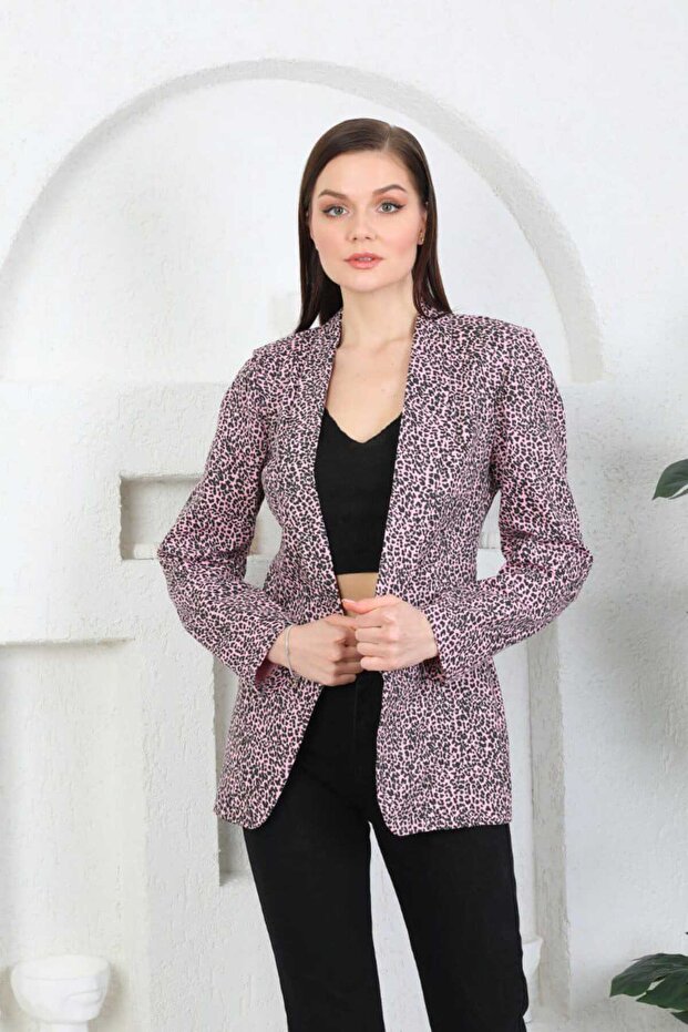 سترة بطبعة الفهد بدون إغلاق - 2