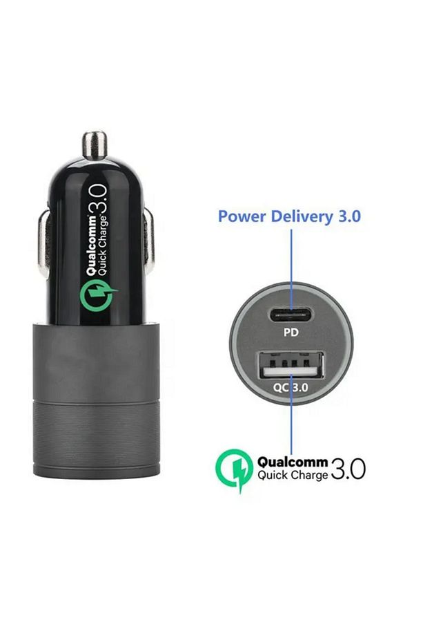 Iphone Uyumlu 40 W Type-c Ve Usb Girişli Araç Çakmaklık Hızlı Şarj Aleti - 6