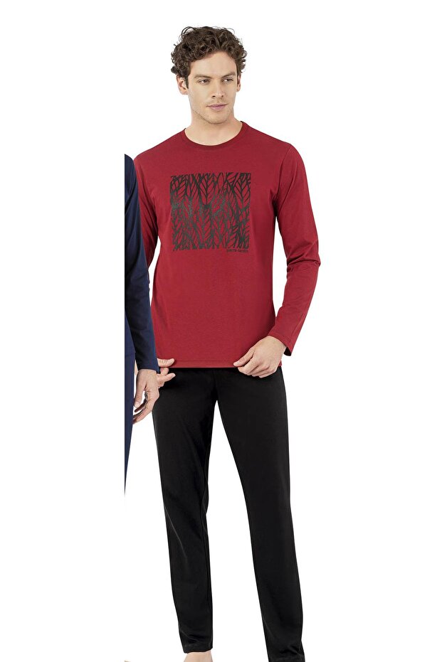 Boxed Dowry Men's Pajamas Suit, 100 Cotton