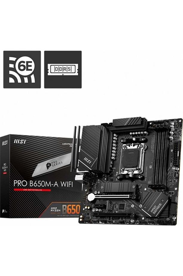 Mb Pro B650m-a Wifi Am5 Ddr5 6400mhz(OC) Hdmı Dp M.2 Usb3.2 2.5g Lan Wifi 6e Matx Anakart - 1