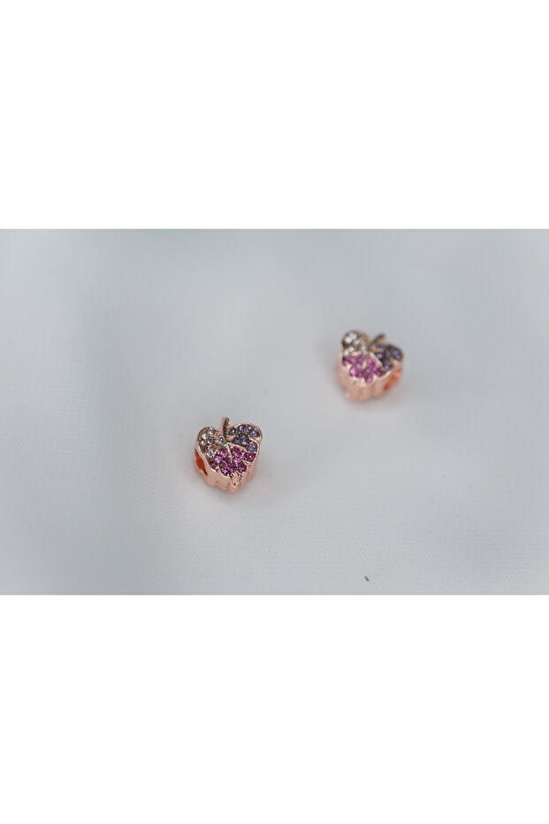 Colorful Stone Leaf Patterned Stainless Steel Charm