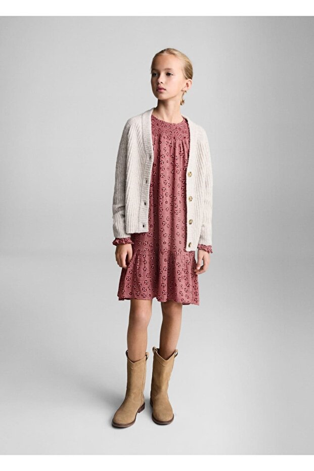 Çiçekli Pamuklu Elbise - 2