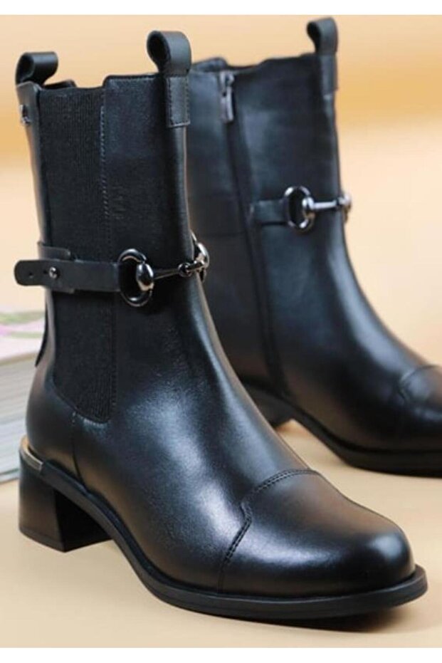Tugi Genuine Leather Orthopedic Women's Chelsea Boots Black