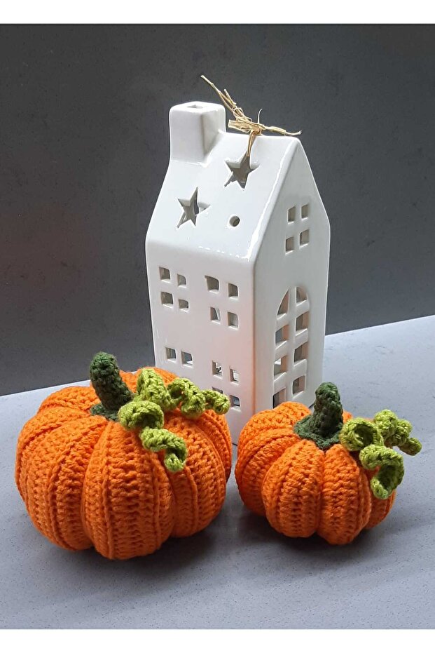 El Örgüsü Dekoratif Balkabağı 2' li Set - 1