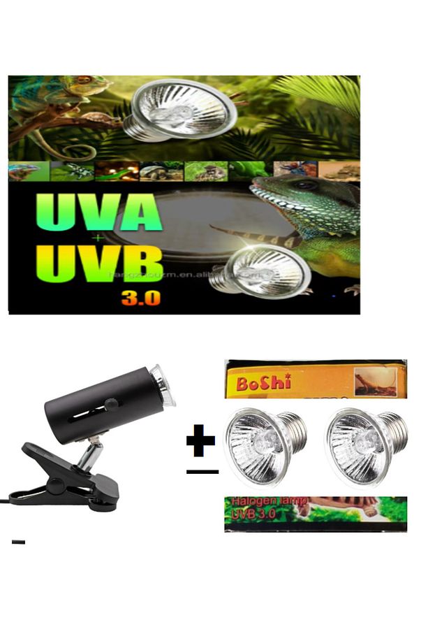 Mandallı Lamba Tutacağı Dimmer Özellikli 2 Adet 25 W Uva/uvb Lamba Dahil - 1