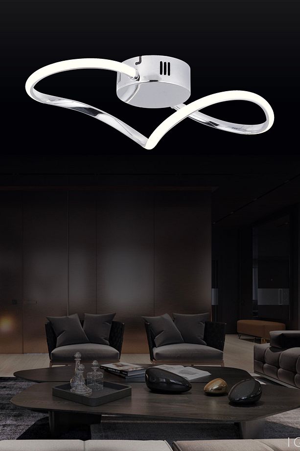Pl 08 2 Model Krom 3 Renkli Salon Ve Oturma Odası Için Ideal Alüminyum Avize, 45x10 - 1