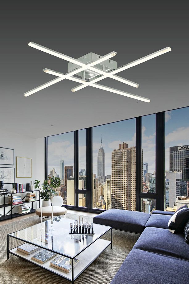 Pl 06 4 Model Krom 3 Renkli Salon Ve Oturma Odası Için Ideal Alüminyum Avize, 10x55 - 5