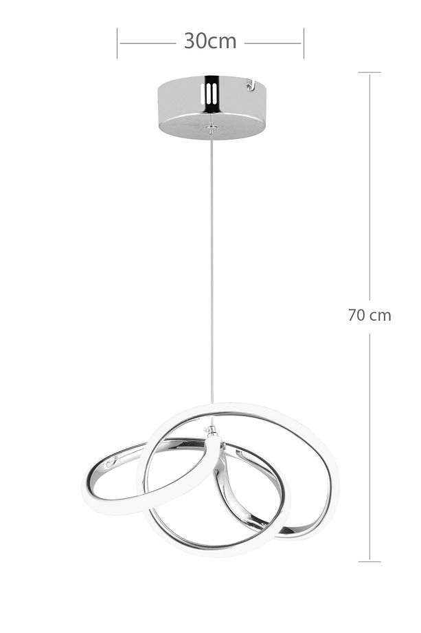 Ld 064 Model Krom 3 Renkli Koridor Ve Mutfak Için Ideal Alüminyum Avize, 30x70 - 6